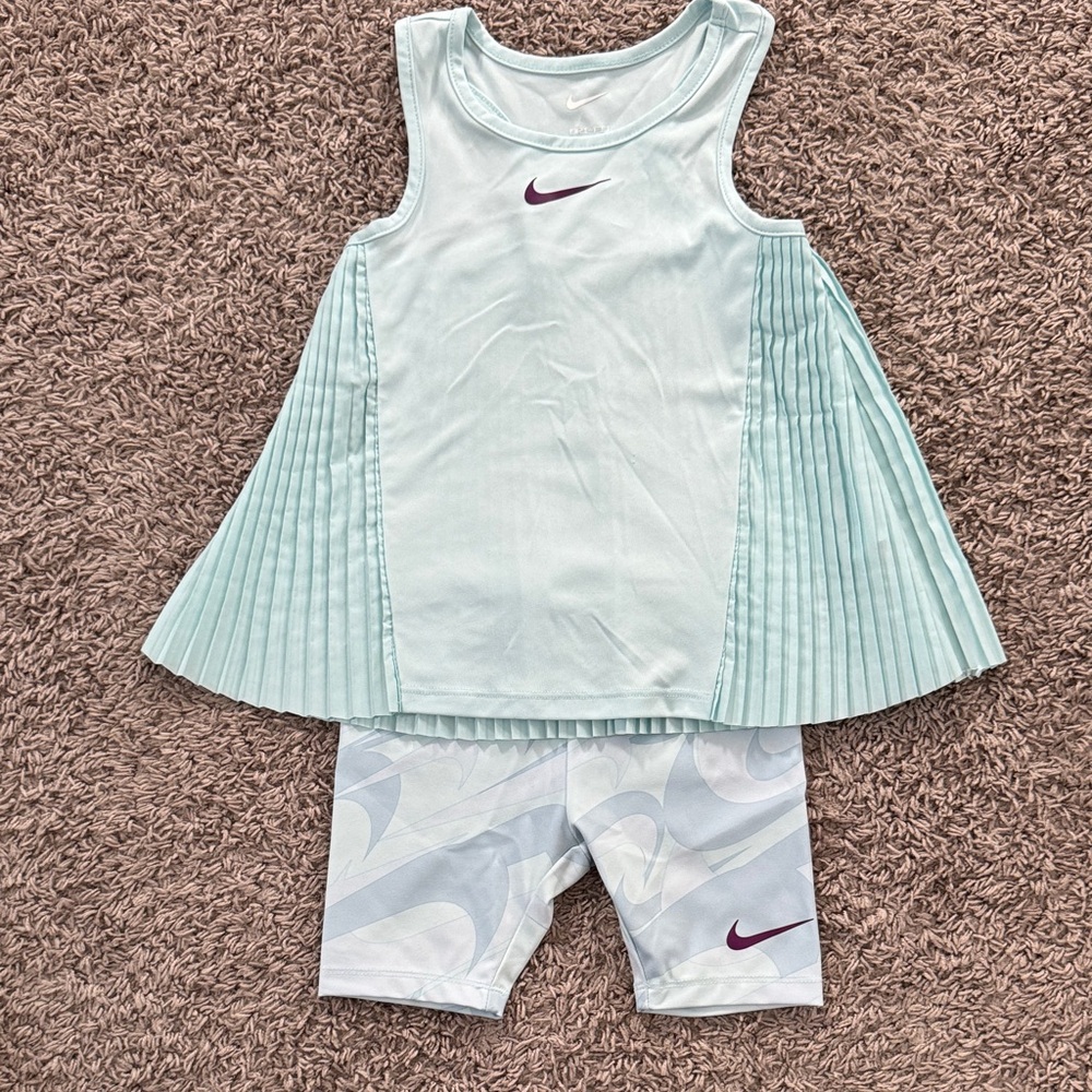 Nike Aqua Pleated Dress and Shorts Set